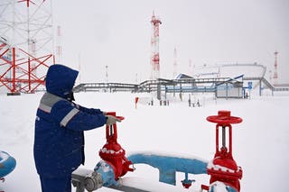A view taken in December 2023 shows the grounds of a fuel tank farm of Russia's oil pipeline giant Transneft